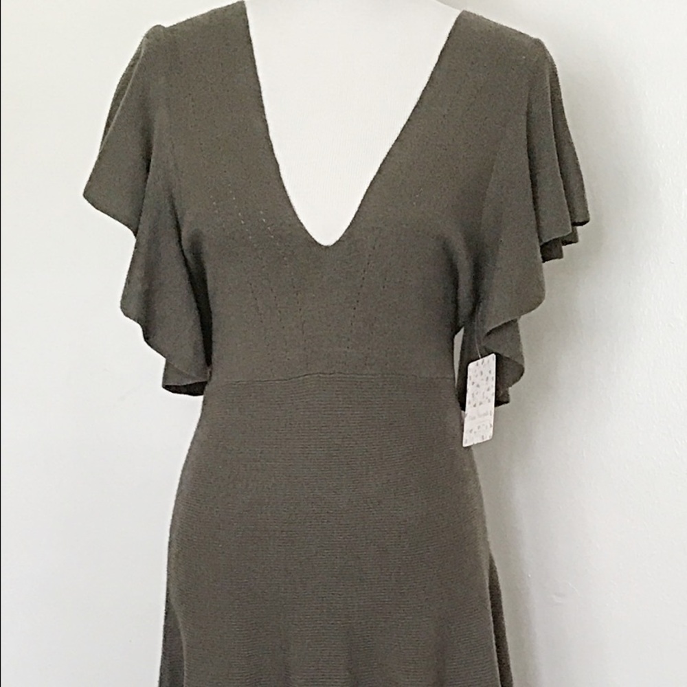 Free People Knit Dress Trendy Drop Front Large NWT